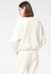 Felpa con Zip in Tessuto Tecnico Modal Boarding Pass - Avorio - Ivory | Oroblù