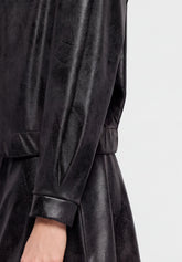 Veste courte en similicuir effet vintage Ecoleather - Noir - Black | Oroblù