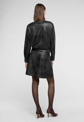 Minijupe en similicuir effet vintage Ecoleather - Noir - Black | Oroblù