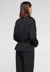 Long-Sleeve Jacket in Stretch Technical Fabric Travel - Black - Black | Oroblù