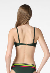 Reggiseno Fascia Imbottito Costume Golden Stripes - Verde Foresta - Forest | Oroblù