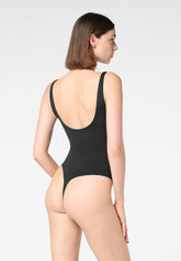 Body Spallina Stretta in Eco-Microfibra Elasticizzata Skinwear - Nero - Black | Oroblù
