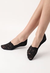 Calzino Fantasmino Pizzo Lacy - Nero - Black | Oroblù