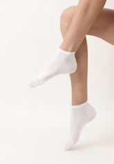 Calzino Sneakers in Cotone Bio - Bianco - White | Oroblù