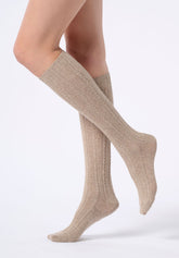 Gambaletto Coprente in Lana e Cashmere Nancy - Beige Melange - Beige melange | Oroblù