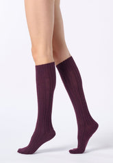 Gambaletto Coprente in Lana e Cashmere Nancy - Prugna 3 - Plum 3 | Oroblù