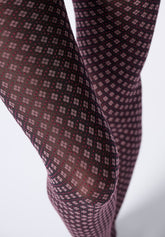 Collant Coprente Tie Pattern 50 - Nero e Rosa - Black/rose | Oroblù