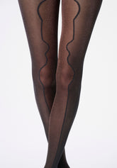 Collant semi Velato in Lamé Diamonds Dual - Nero e Bronzo - Black/bronze | Oroblù