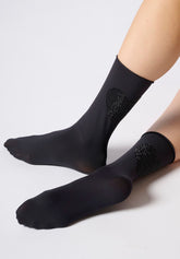 Calzino Coprente con Strass Charm 50 - Nero - Black | Oroblù
