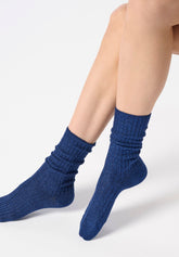 Calzino in Cotone e Lamè a Costine Diamonds Rib - Blu Marino 2 - Marine 2 | Oroblù