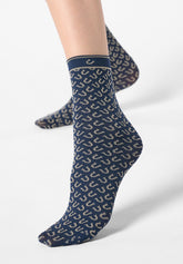 Calzini Coprenti Twins Texas Bipack - Blu 11 - Blue 11 | Oroblù