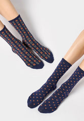 Calzini in Viscosa Twins Joyful Bipack - Blu - Blue | Oroblù