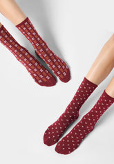 Calzini in Viscosa Twins Joyful Bipack - Bordeaux - Bordeaux | Oroblù
