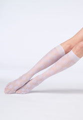 Gambaletto semi Velato effetto Pizzo Lace Allure 30 - Lilla 12 - Lilac 12 | Oroblù