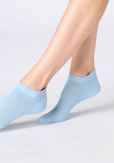 Calzino Sneakers in Lyocell Perfect Comfort Soft Cuff - Azzurro Cielo - Sky | Oroblù