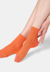 Calzino Corto in Cotone Jacquard Flowers - Rosa Salmone - Salmon | Oroblù