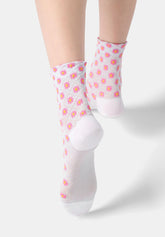 Calzino Corto in Cotone con Piccoli Fiori Tiny Bloom - Rosa Peonia - Peony | Oroblù
