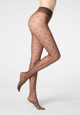 Collants transparents à motif pois Veil Dots 30 - Chocolat 3 - Chocolate 3 | Oroblù