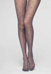 Collants transparents à motif pois Veil Dots 30 - Hematite - Hematite 1 | Oroblù