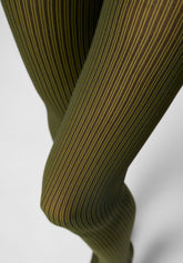 Collant opaque Vertical Rib 60 - Noir et Vert - Black/botanic | Oroblù