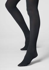 Collant Coprente Vertical Rib 60 - Nero e Metal - Black/metal | Oroblù