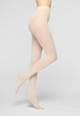 Collant en Lyocell doux Texture Grace - Blanc Laine - Wool | Oroblù