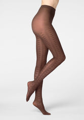 Strumpfhose aus weichem Lyocell Texture Grace - Schokolade 3 - Chocolate 3 | Oroblù