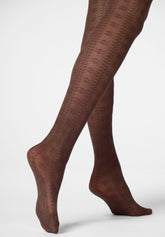Strumpfhose aus weichem Lyocell Texture Grace - Schokolade 3 - Chocolate 3 | Oroblù
