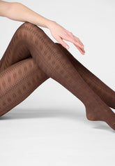 Strumpfhose aus weichem Lyocell Texture Grace - Schokolade 3 - Chocolate 3 | Oroblù