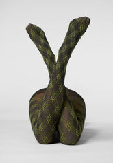 Collant semi-opaque Urban Grid 40 - Noir et Vert - Black/botanic | Oroblù
