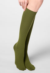 Mi-bas opaques Vertical Rib 60 - Noir et Vert - Botanic/black | Oroblù