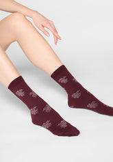 Calzino Corto Coprente Twins Duo Glitter Bipack - Bordeaux 11 - Bordeaux 11 | Oroblù