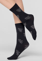 Kurze blickdichte Socke Twins Duo Glitter Doppelpack - Schwarz - Black | Oroblù