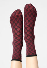 Twins Dual Texture Opaque Short Socks Two-Pack - Bordeaux 11 - Bordeaux 11 | Oroblù