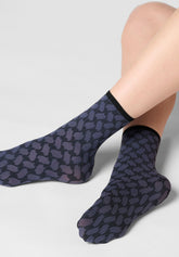 Kurze blickdichte Socke Twins Dual Texture Doppelpack - Hematite - Hematite 1 | Oroblù