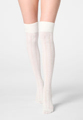 Ajour-Overknee Soft Knit - Wollweiß - Wool | Oroblù