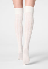 Ajour-Overknee Soft Knit - Wollweiß - Wool | Oroblù