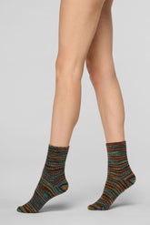 Short Socks Color Lines - Chocolate - Chocolate | Oroblù