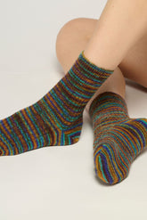 Short Socks Color Lines - Chocolate - Chocolate | Oroblù