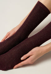 Gerippte Viskose-Socke Rib Glow - Bordeaux 11 - Bordeaux 11 | Oroblù
