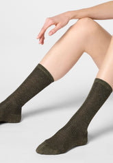 Gerippte Viskose-Socke Rib Glow - Grün - Green | Oroblù