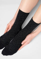 Socken aus warmer Baumwolle mit Lamé-Details Glam Spots - Schwarz - Black | Oroblù