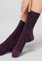 Chaussettes courtes en coton chaud avec détails Lamé Glam Spots - Violet - Violet | Oroblù