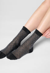 Short Socks Bloom Knit - Grey Melange - Grey melange | Oroblù