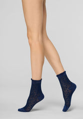Calzino Corto Bloom Knit - Blu - Blue | Oroblù