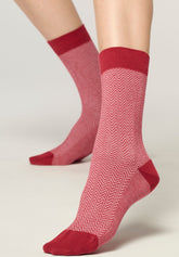 Chevron Short Socks - Intense Red - Deep red | Oroblù