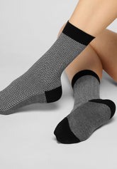 Chevron Short Socks - Black - Black | Oroblù