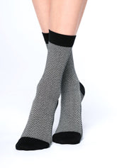 Chevron Short Socks - Black - Black | Oroblù