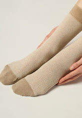 Kurze Socke Chevron - Beige - Beige | Oroblù