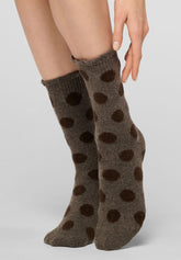 Chaussettes courtes Velvet Dots - Chocolat - Chocolate | Oroblù